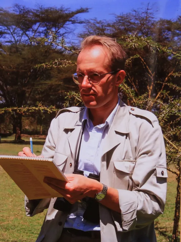 Norman Ward, sketching in the savannah
